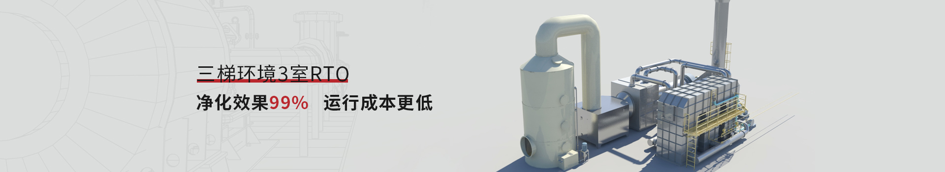 三梯環境3室RTO凈化效果99% 運行成本更低